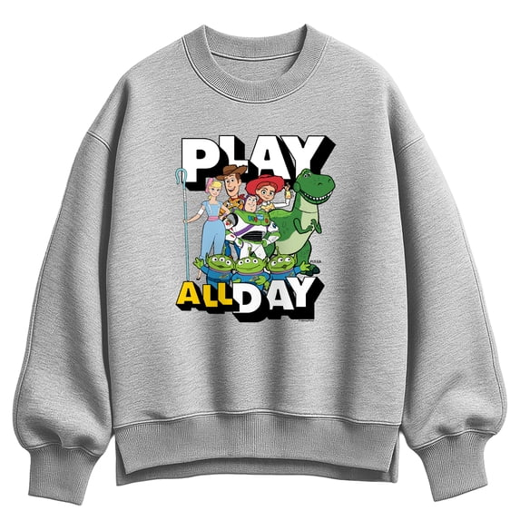 Toy Story - Play All Day - Women's Oversized Fleece Crew Sweatshirt