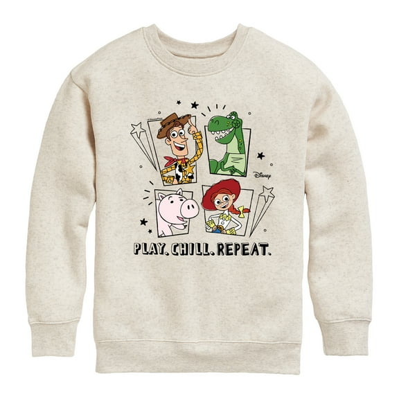 Toy Story - Play Chill Repeat - Toddler & Youth Crewneck Fleece Sweatshirt
