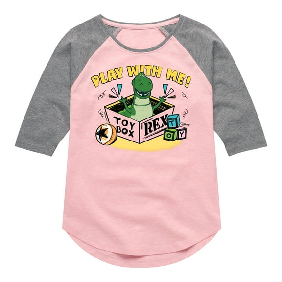 Toy Story - Play With Me - Toddler & Youth Girls Raglan Graphic T-Shirt