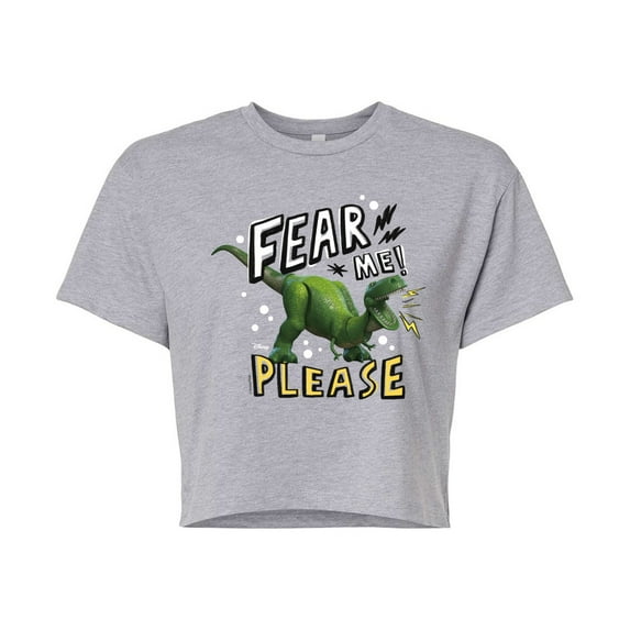 Toy Story - Rex Fear Me Please - Juniors Cropped Cotton Blend T-Shirt