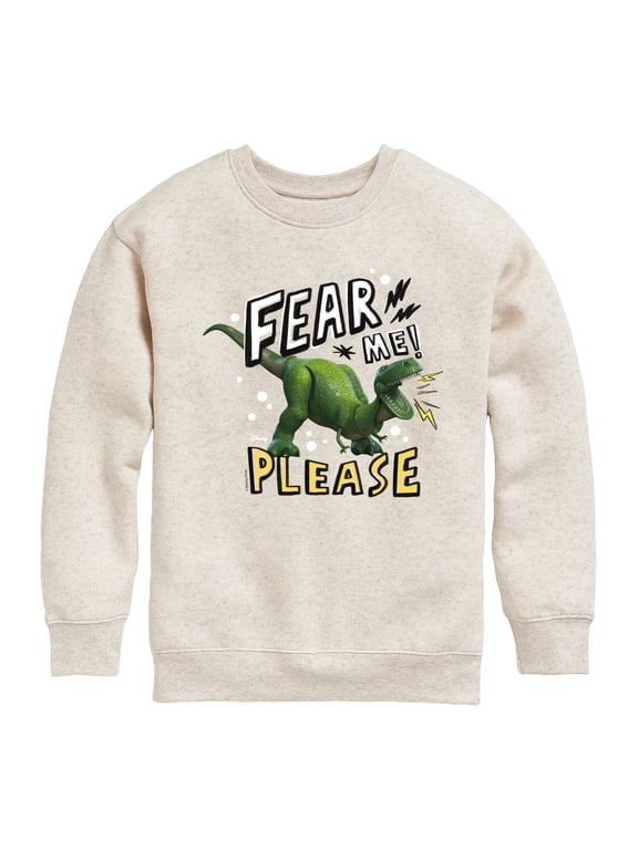 - Rex Fear Me Please Boys' Graphic Long Sleeve Fleece Sweatshirt