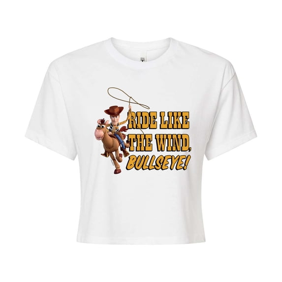 Toy Story - Ride Like The Wind - Juniors Cropped Cotton Blend T-Shirt