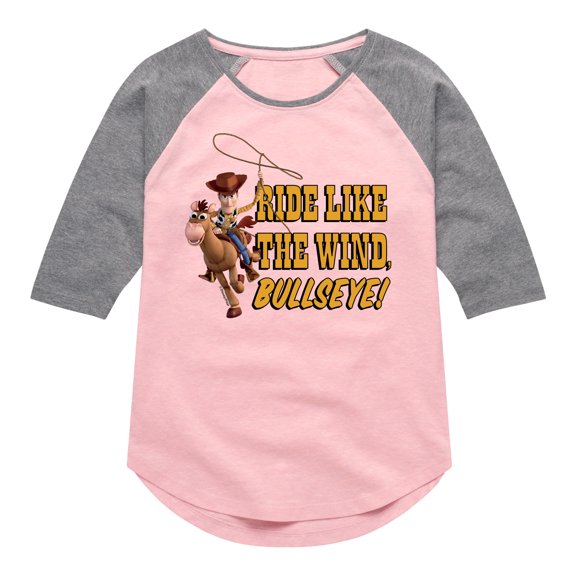 Toy Story - Ride Like The Wind - Toddler And Youth Girls Raglan Graphic T-Shirt