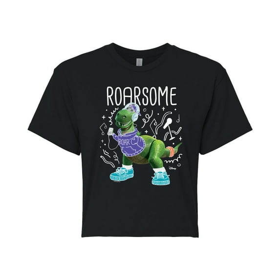 Toy Story - Roarsome - Juniors Cropped Cotton Blend T-Shirt