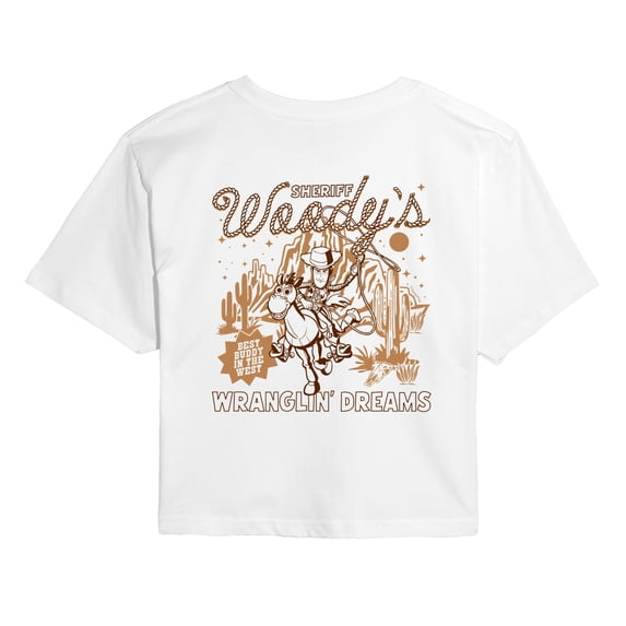 Toy Story - Sheriff Woody Show - Juniors Cropped Graphic T-Shirt