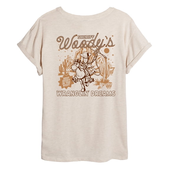 Toy Story - Sheriff Woody Show - Juniors Oversized Graphic T-Shirt
