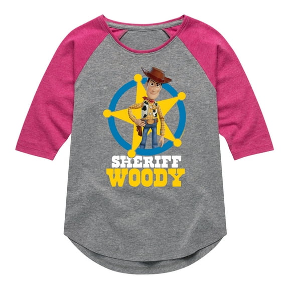 Toy Story - Sheriff Woody - Toddler And Youth Girls Raglan Graphic T-Shirt