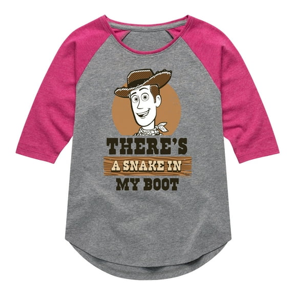 Toy Story - Snake In My Boot - Toddler And Youth Girls Raglan Graphic T-Shirt