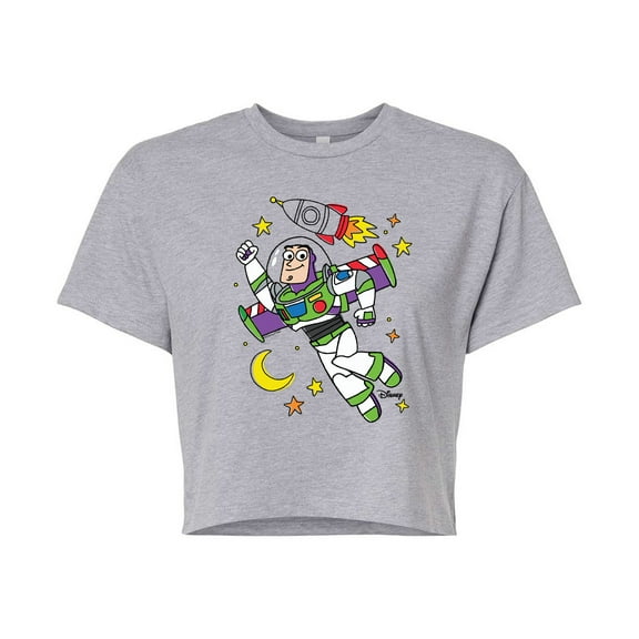 Toy Story - Spaced Out - Juniors Cropped Cotton Blend T-Shirt