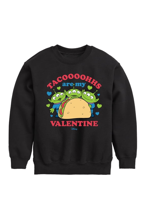 Toy Story - Tacos Are My Valentine - Toddler And Youth Crewneck Fleece Sweatshirt
