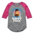 thumbnail image 1 of Toy Story - This My Happy Face - Toddler And Youth Girls Raglan Graphic T-Shirt, 1 of 5