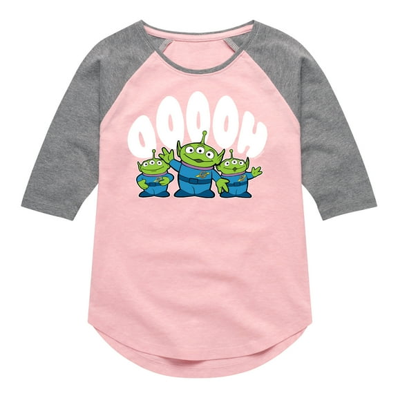 Toy Story - Three Aliens - Toddler And Youth Girls Raglan Graphic T-Shirt