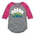 thumbnail image 1 of Toy Story - Three Aliens - Toddler And Youth Girls Raglan Graphic T-Shirt, 1 of 5
