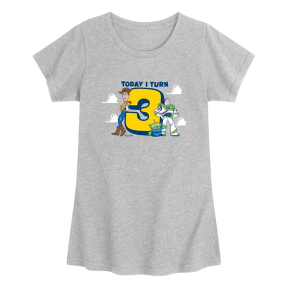 Toy Story - Today I Turn 3 Toddler Girls' Toddler Short Sleeve Graphic T-Shirt