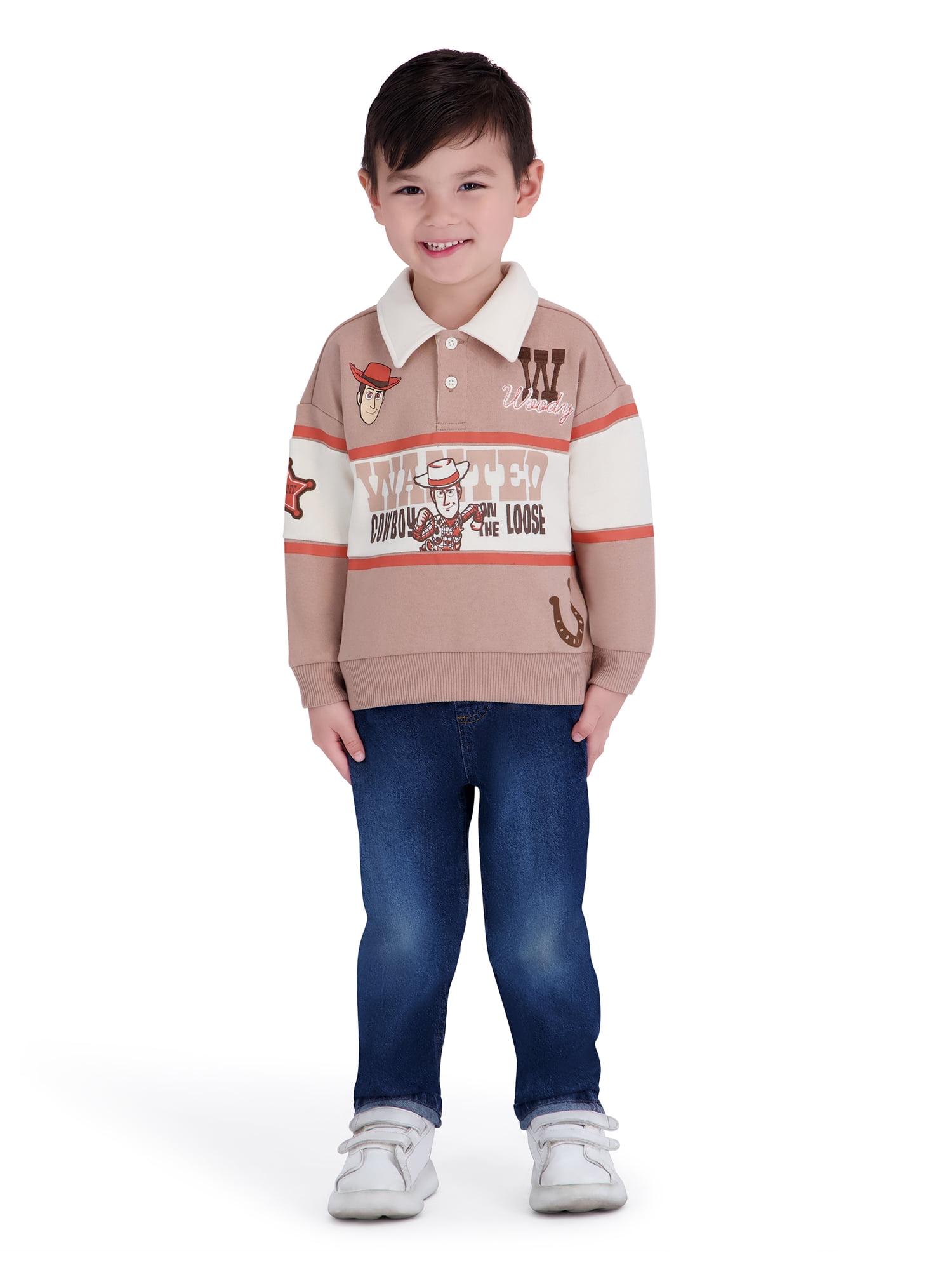 Toy Story Toddler Boy Long Sleeve Rugby Shirt, Sizes 12M-5T