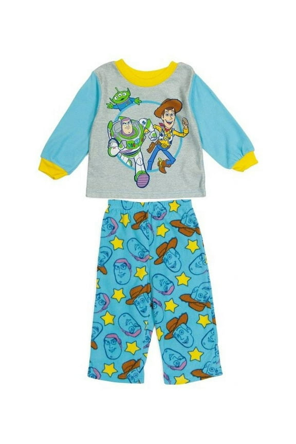 Toy Story Toddler Boy's Buzz Lightyear, Woody and LGM Fleece Pajama Set, Size 4T
