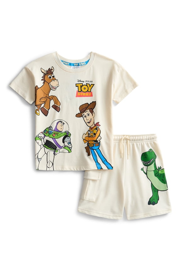 Toy Story Toddler Boys Short Sleeve Graphic Tee and Matching Shorts Set, 2-Piece, Sizes 12M-5T