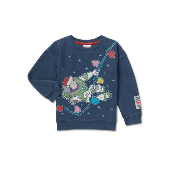 Toy Story Toddler Boys Buzz Lightyear Festive Crewneck Sweatshirt, Sizes 12M-5T