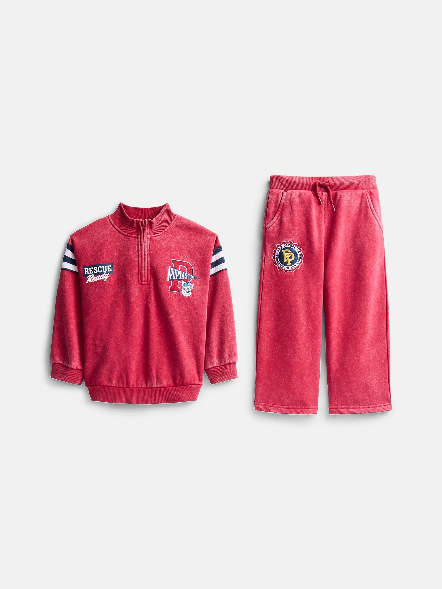 Paw Patrol Toddler Boys Quarter Zip Pullover and Pants Set, 2 Piece, Sizes 12M-5T