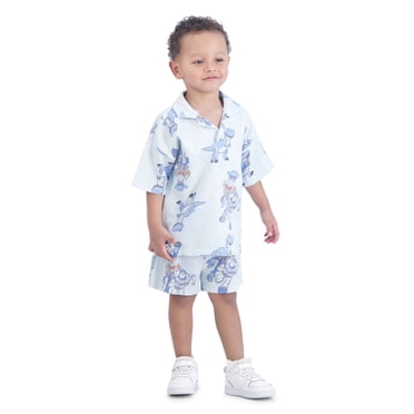 Top And Top Summer Kids Boys Gentleman Clothing Sets Short Sleeve Polo