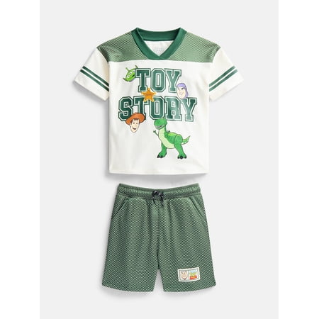 Toy Story Toddler Boys Short Sleeve Football Tee and Shorts Set, 2 Piece, Sizes 12M-5T