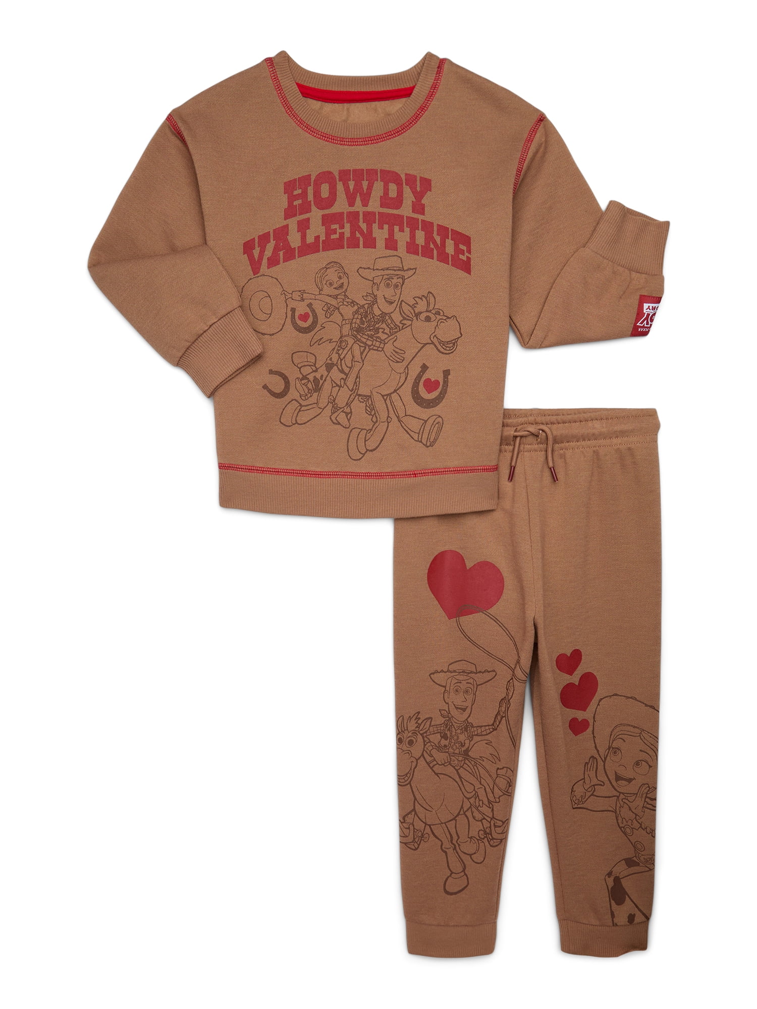 Toy Story Toddler Boys or Girls Valentine's Day Graphic Sweatshirt and Jogger Pants Set, 2-Piece, Sizes 12M-5T