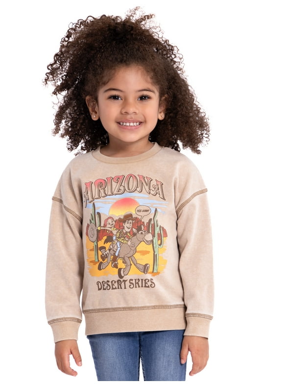 Toy Story Toddler Girl Crewneck Sweatshirt, Sizes 12M-5T