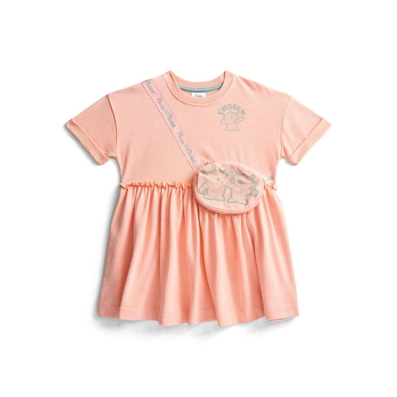 Toy Story Toddler Girls Short Sleeve Graphic Dress with 3D Bag, Sizes 12M-5T