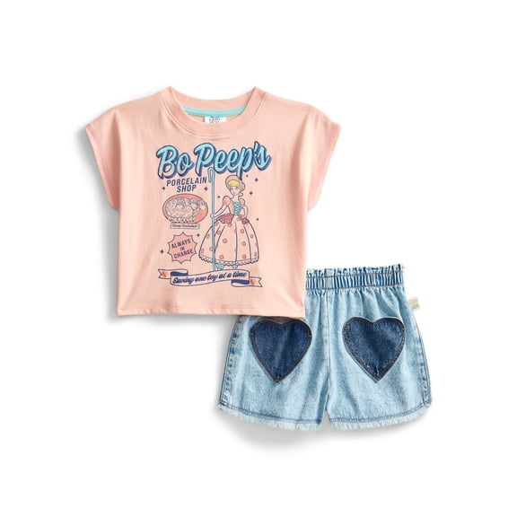 Toy Story Toddler Girls Graphic Tee and Denim Shorts Set, 2-Piece, Sizes 12M-5T