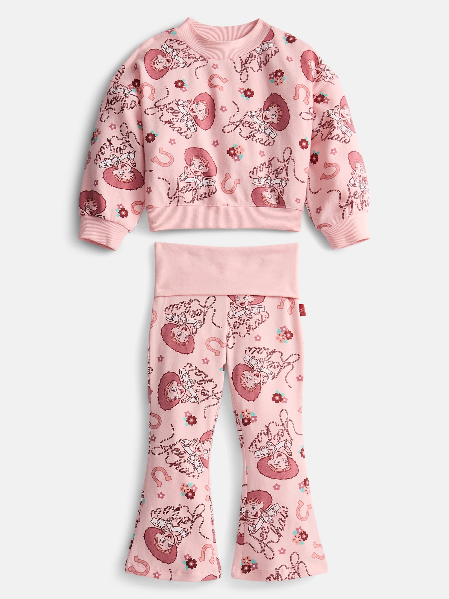 Toy Story Toddler Girls Crewneck Sweatshirt and Foldover Leggings Set, 2 Piece, Sizes 12M-5T