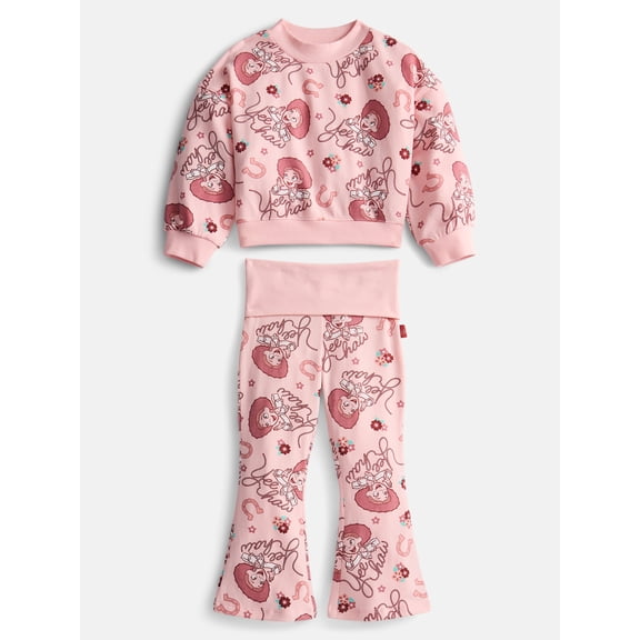 Toy Story Toddler Girls Crewneck Sweatshirt and Foldover Leggings Set, 2 Piece, Sizes 12M-5T