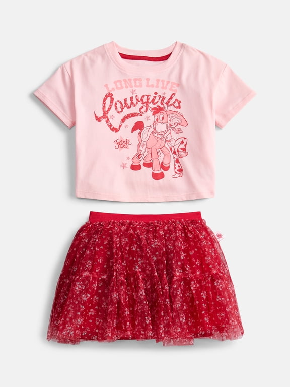 Toy Story Toddler Girls Graphic Tee with Short Sleeves and Tutu Skirt Set, Sizes 12M-5T