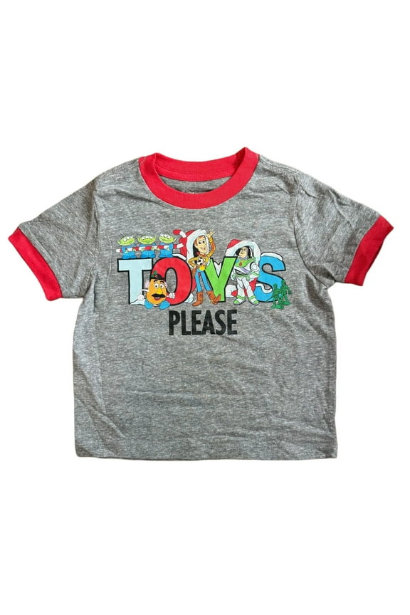 Toy Story "Toy's Please" Baby Boy's Gray w/Red Edging T-Shirt - 12 Months