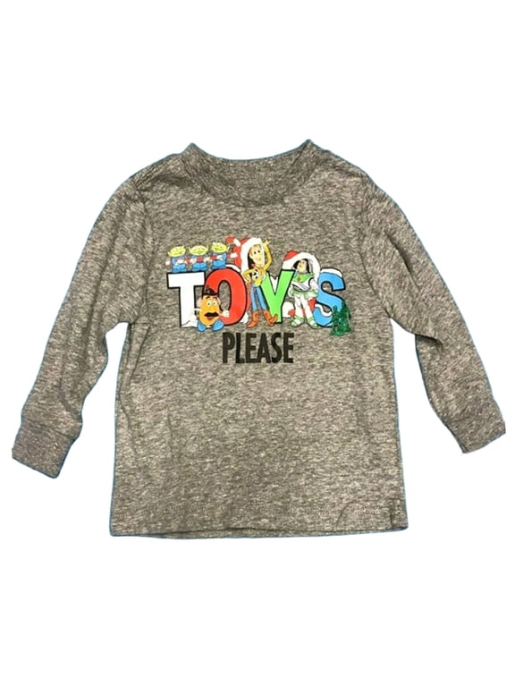 Toy Story "Toy's Please" Toddler Boy's Gray Long Sleeve T-Shirt (2T)