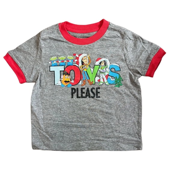 Toy Story "Toy's Please" Toddler Boy's Gray w/ Red Edging T-Shirt -2T