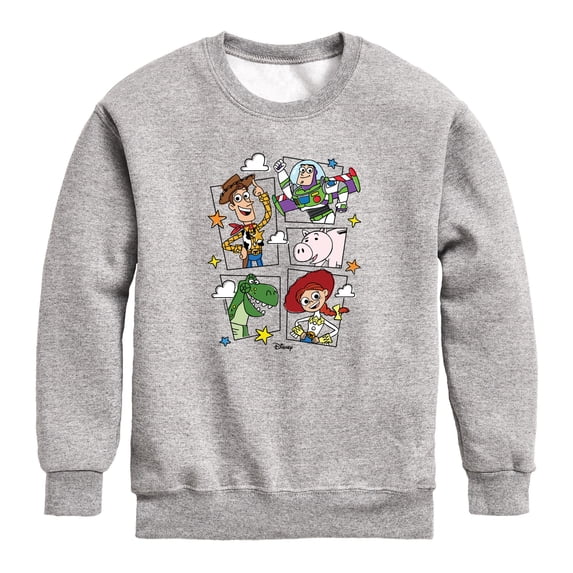 Toy Story - Toying Around Grid - Toddler Boys Fleece Crew Sweatshirt