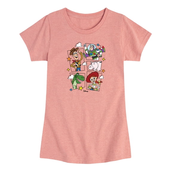 Toy Story - Toying Around Grid - Toddler Girls Fitted Short Sleeve T-Shirt