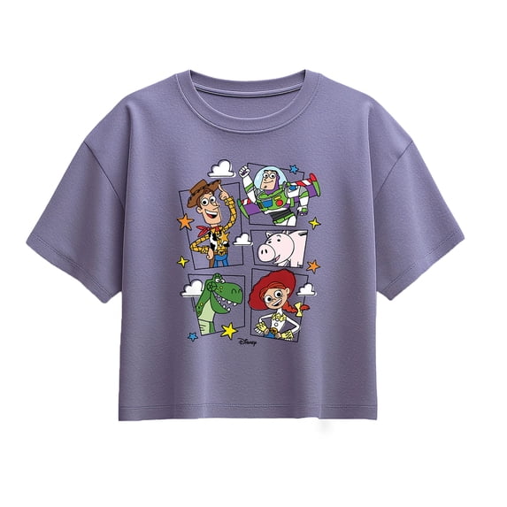 Toy Story - Toying Around Grid - Youth Girls Boxy T-Shirt
