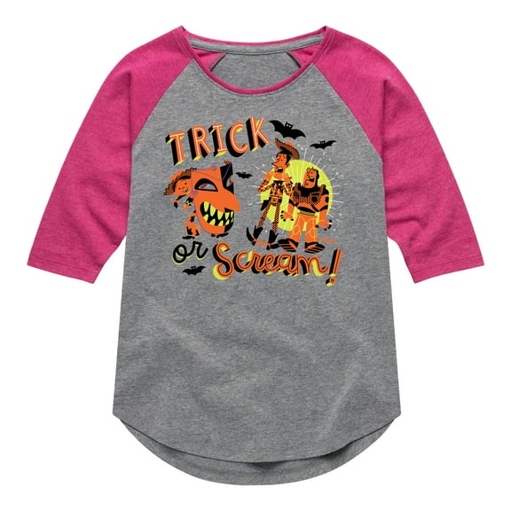 Toy Story - Trick Or Scream - Toddler & Youth Girls Raglan Graphic T-Shirt