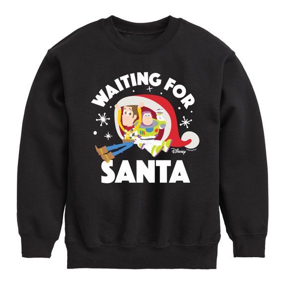 Toy Story - Waiting For Santa - Toddler And Youth Crewneck Fleece Sweatshirt