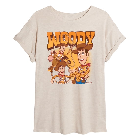 Toy Story - Woody Bootleg - Juniors Oversized Graphic T-Shirt