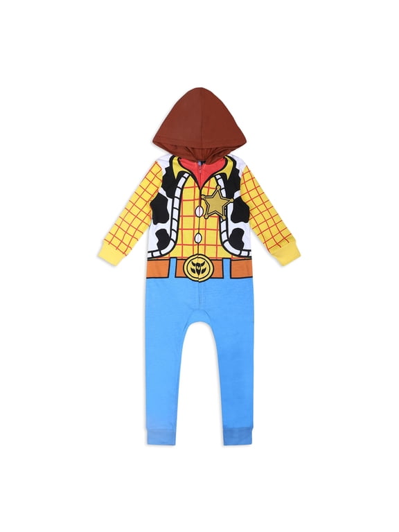 Toy Story Woody Boys Single Roleplay Coverall Romper with Hood, Infant