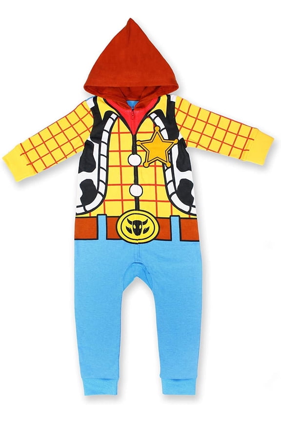 Toy Story Woody Boys Single Roleplay Coverall Romper with Hood, Newborn