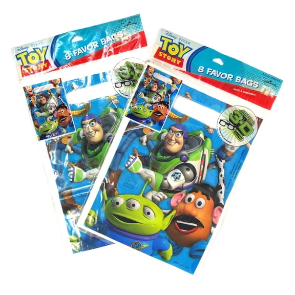 Toy Story Woody Buzz & Friends Birthday Party Favor Treat Bags - 2 Packs of 8 - 16 Total Bags