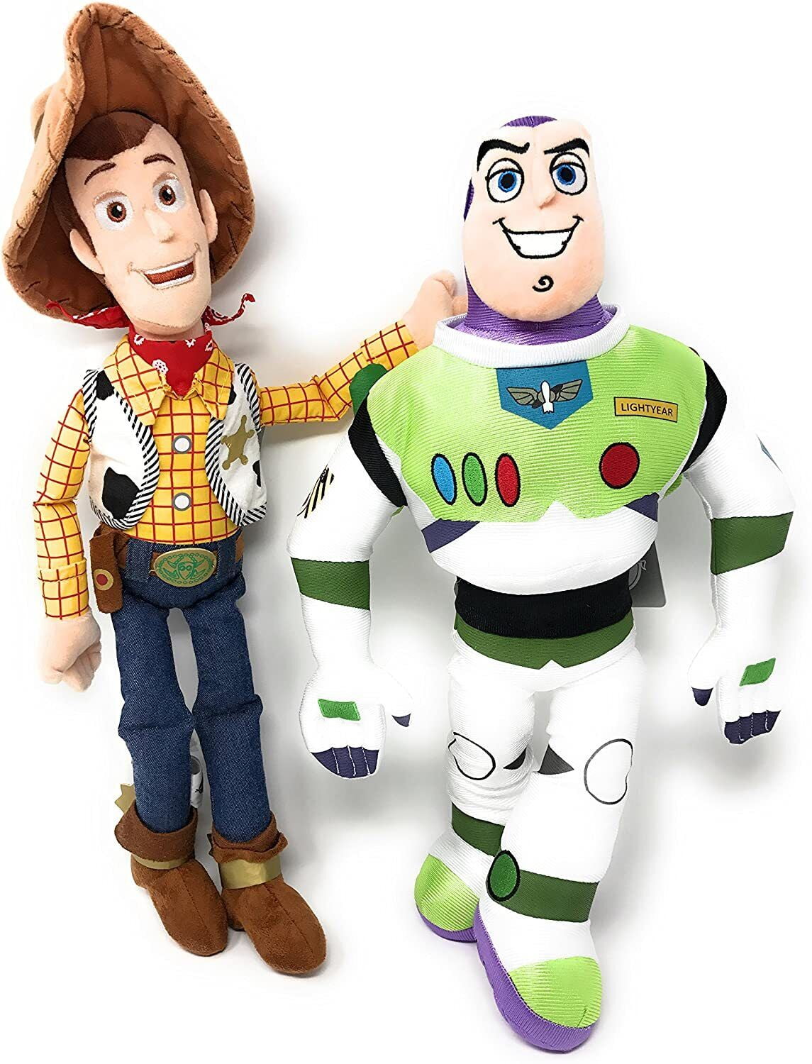 Toy Story Woody & Buzz Lightyear 16” 2pc Plush Set Soft Figures Authentic New