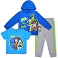 thumbnail image 1 of Toy Story Woody, Buzz Lightyear and Rex Boys 3 Piece Zip Up Hoodie Tee and Jogger Set, Toddler, 1 of 7