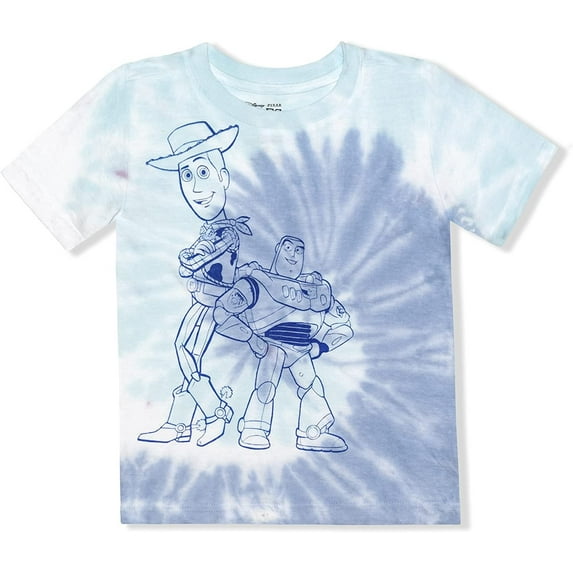 Disney Toy Story Woody and Buzz Lightyear Boys Tie Dye T-Shirt for Toddler and Big Kids (Boys), Sizes 2T-7
