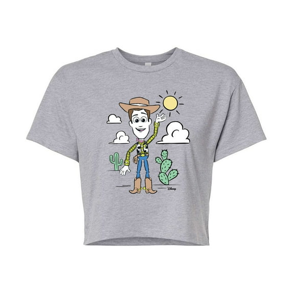 Toy Story - Woody Pastel - Juniors Cropped Cotton Blend T-Shirt