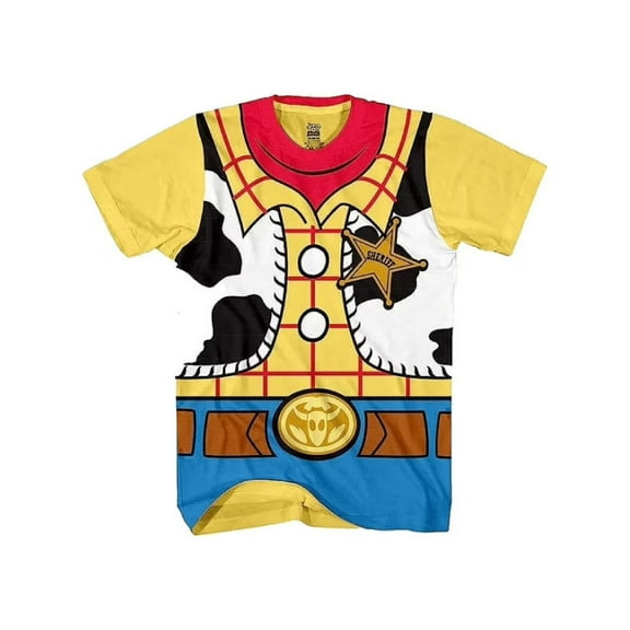 Toy Story Woody Sheriff Cowboy Costume T-Shirt for Little Kids - Short Sleeve Tee, Juvy 5/6 yrs