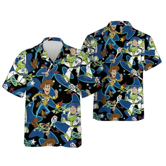 Toy Story Woody and Buzz Disney Hawaiian Shirt Family Vacation Tee